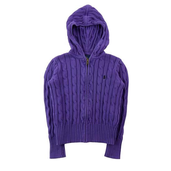 Seconde vie - Gilets Fille Maille torsadée Capuche - Excellent