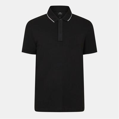 Maglietta Polo Strisce Cerniera Ad Un Quarto Uomo Armani Exchange Nero