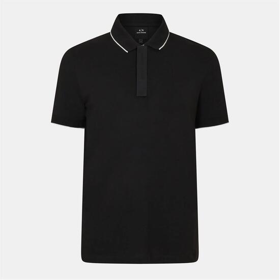 Polo Motif/style À Rayures Homme (Noir / Orange)