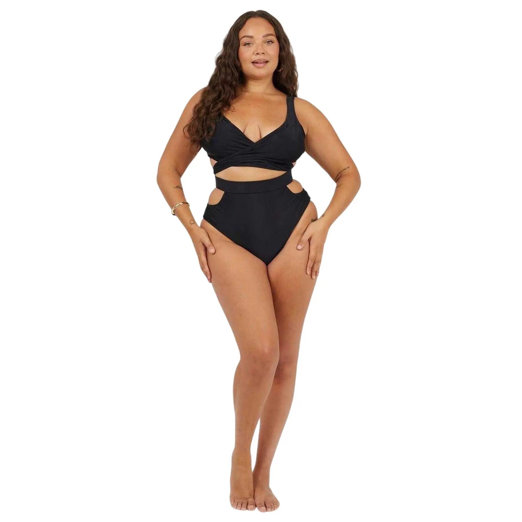Bikinihöschen für , Hoch geschnitten Damen Schwarz 4/5