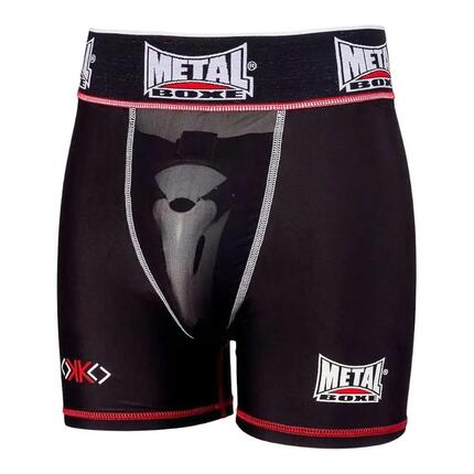 Short de boxe Noir/Rouge Homme Metal Boxe Shorty Extra Cup