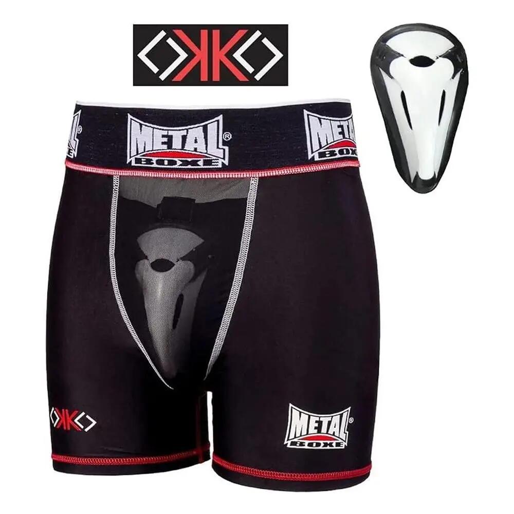Short de boxe Noir/Rouge Homme Metal Boxe Shorty Extra Cup 3/3