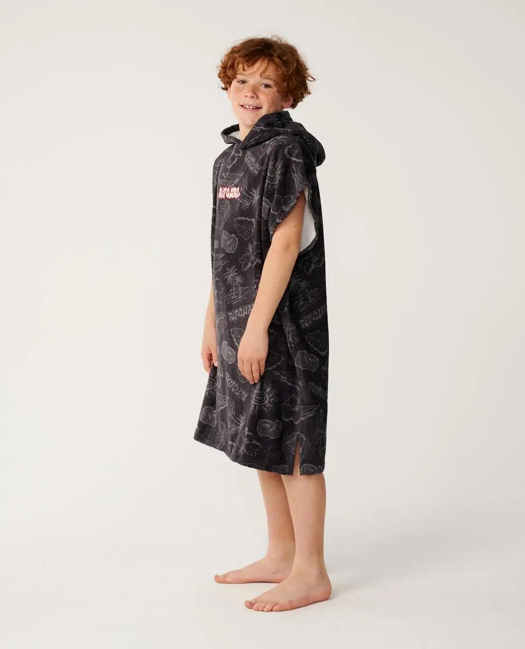 Poncho de surf Rapaz Sessions - Washed Black 2/6