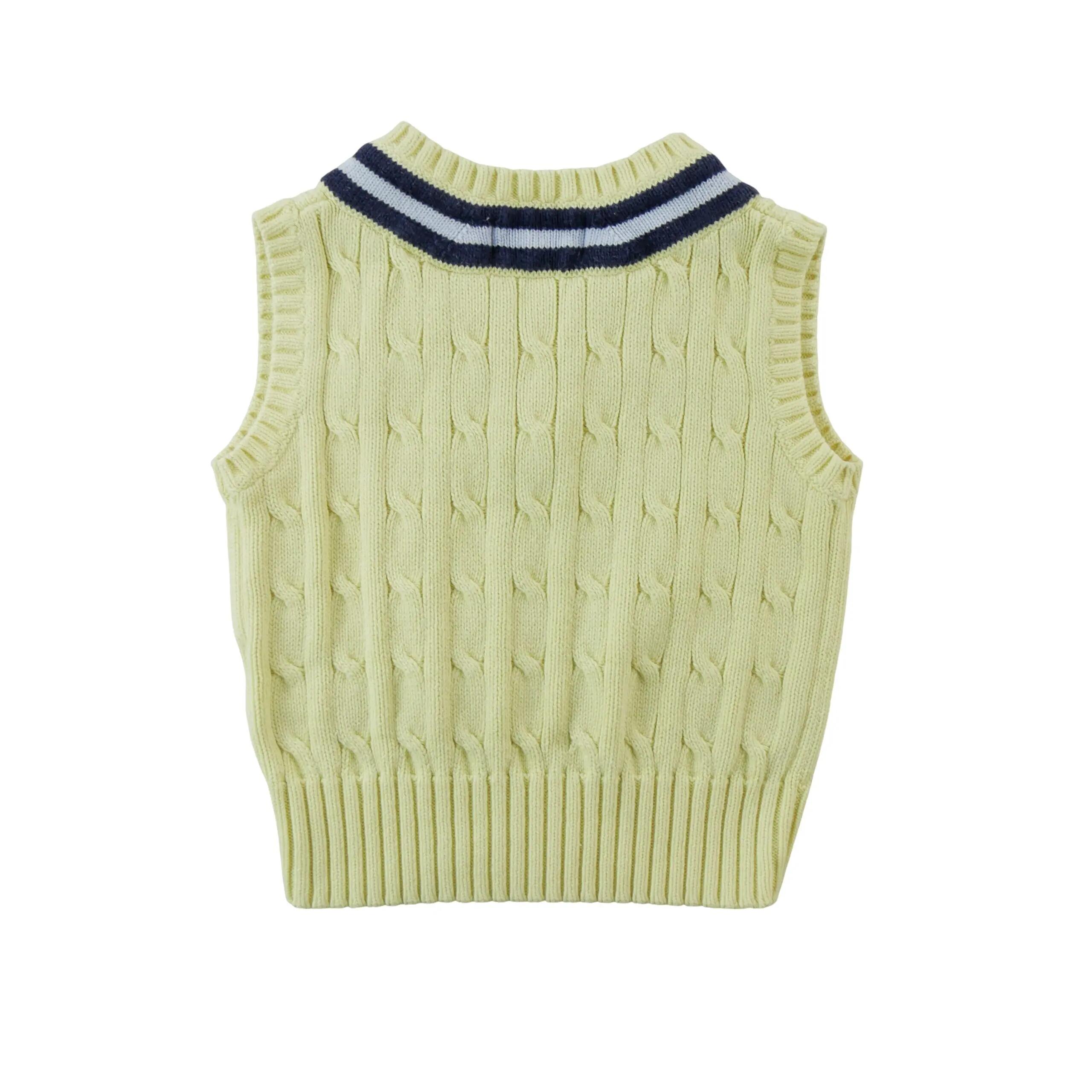 Seconde vie - Pull Garçon Maille torsadée Jaune - Excellent 2/6