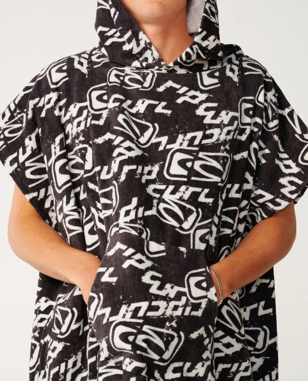 Poncho de surf Homem Sessions - Washed Black 5/6