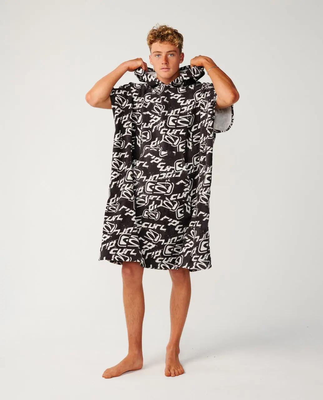 Poncho de surf Homem Sessions - Washed Black 4/6