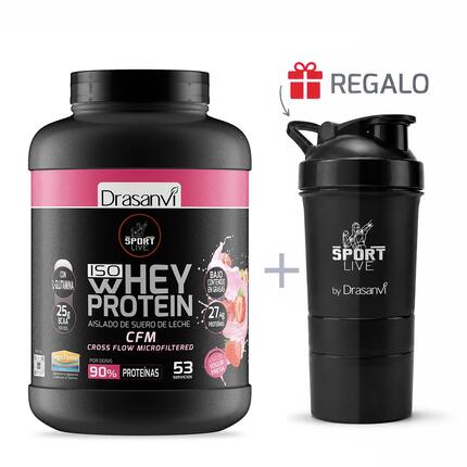 Whey Protein Isolate Sport Live - Yogur Fresa - 1,6Kg - DRASANVI