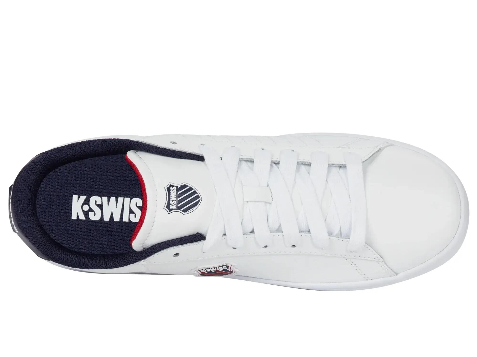 Buty - sneakersy - męskie - K-Swiss - Court Shield II - biało-granatowo-czerwone 6/7