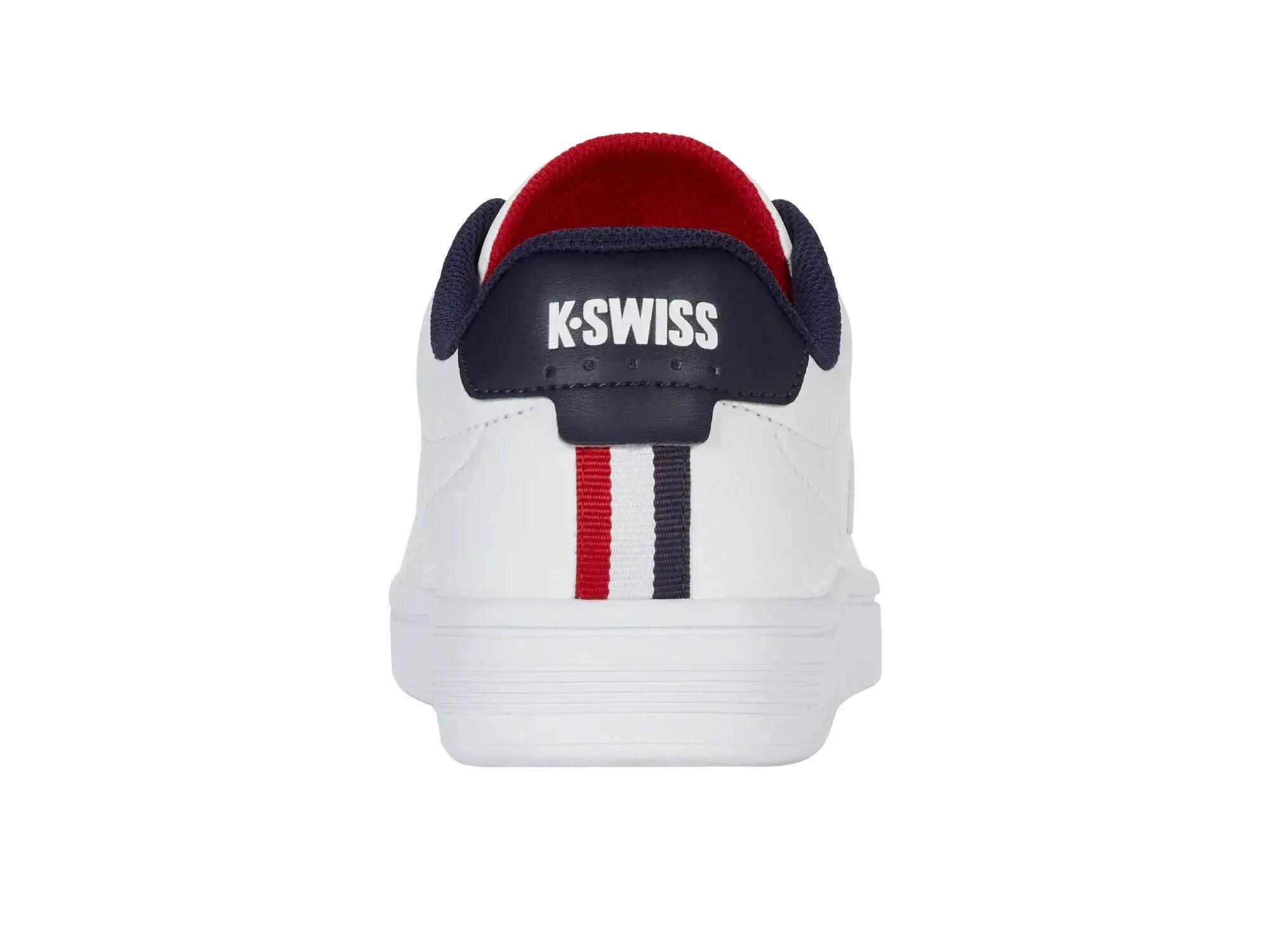 Buty - sneakersy - męskie - K-Swiss - Court Shield II - biało-granatowo-czerwone 5/7
