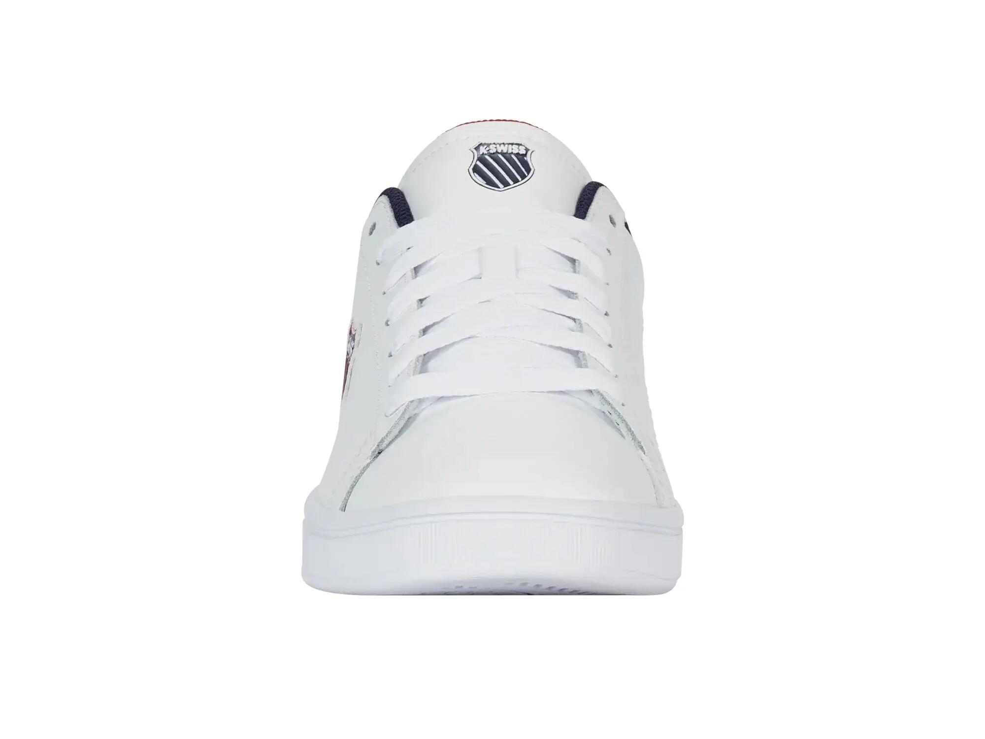 Buty - sneakersy - męskie - K-Swiss - Court Shield II - biało-granatowo-czerwone 4/7