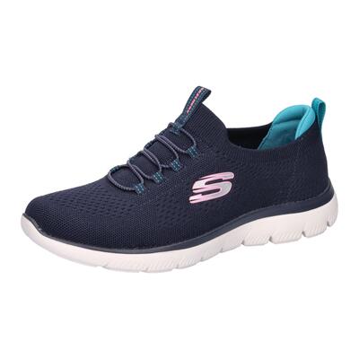 Skechers dames summits top player opschuiven marineblauw / turkoois /pink