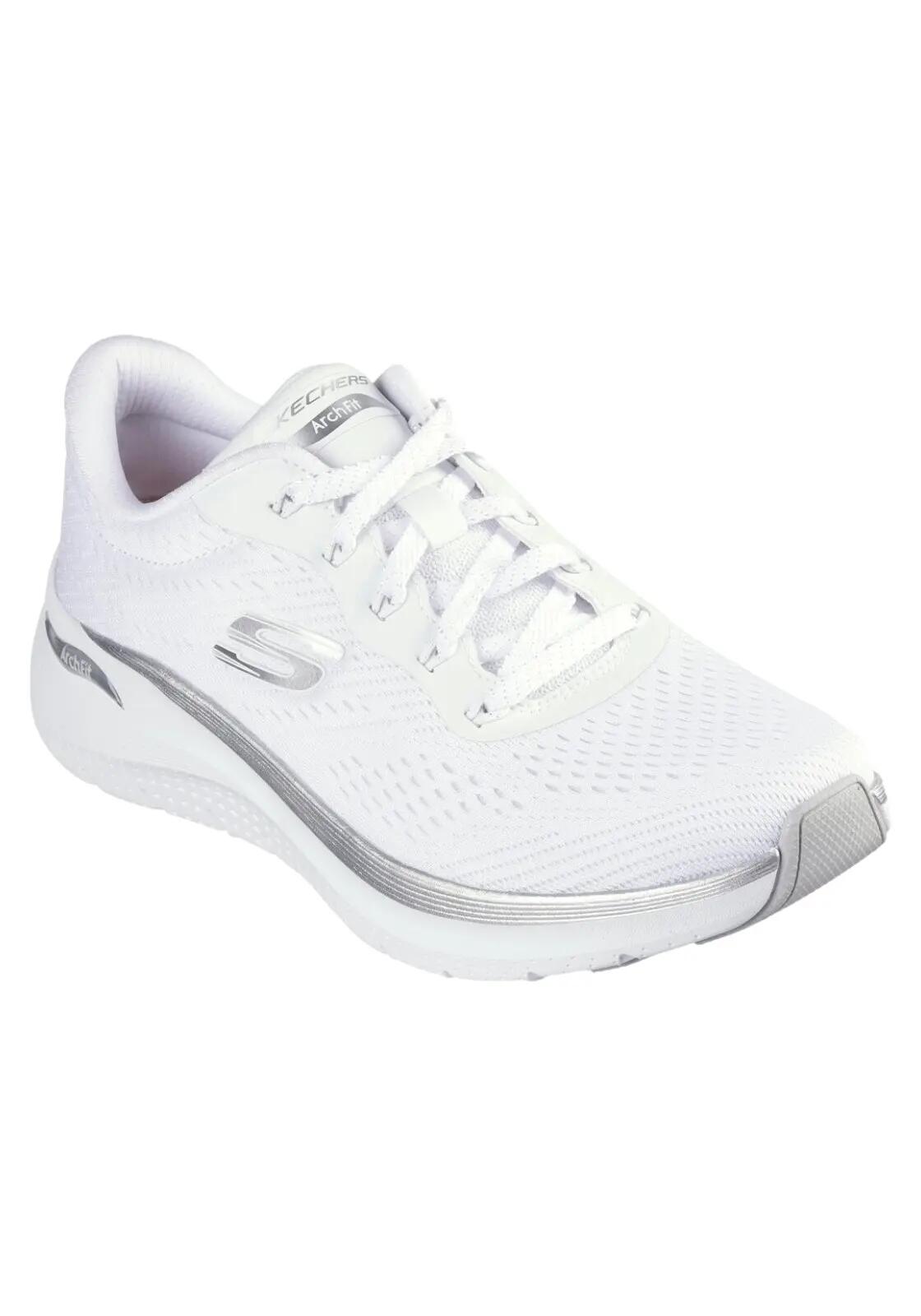 Skechers Arch Fit 2.0 Glow The Distance White/Silver 4/5