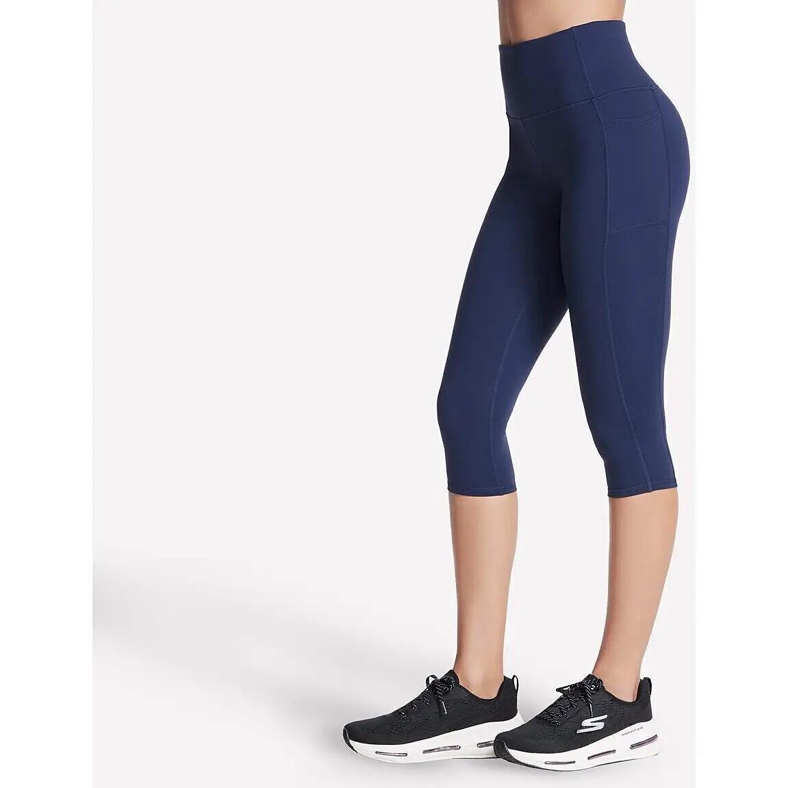 Collant Skechers GO WALK High Waisted Capri, Blu, Donne 3/4