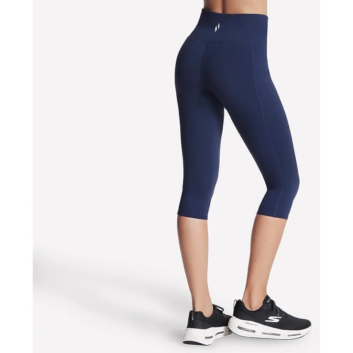 Collant Skechers GO WALK High Waisted Capri, Blu, Donne 2/4