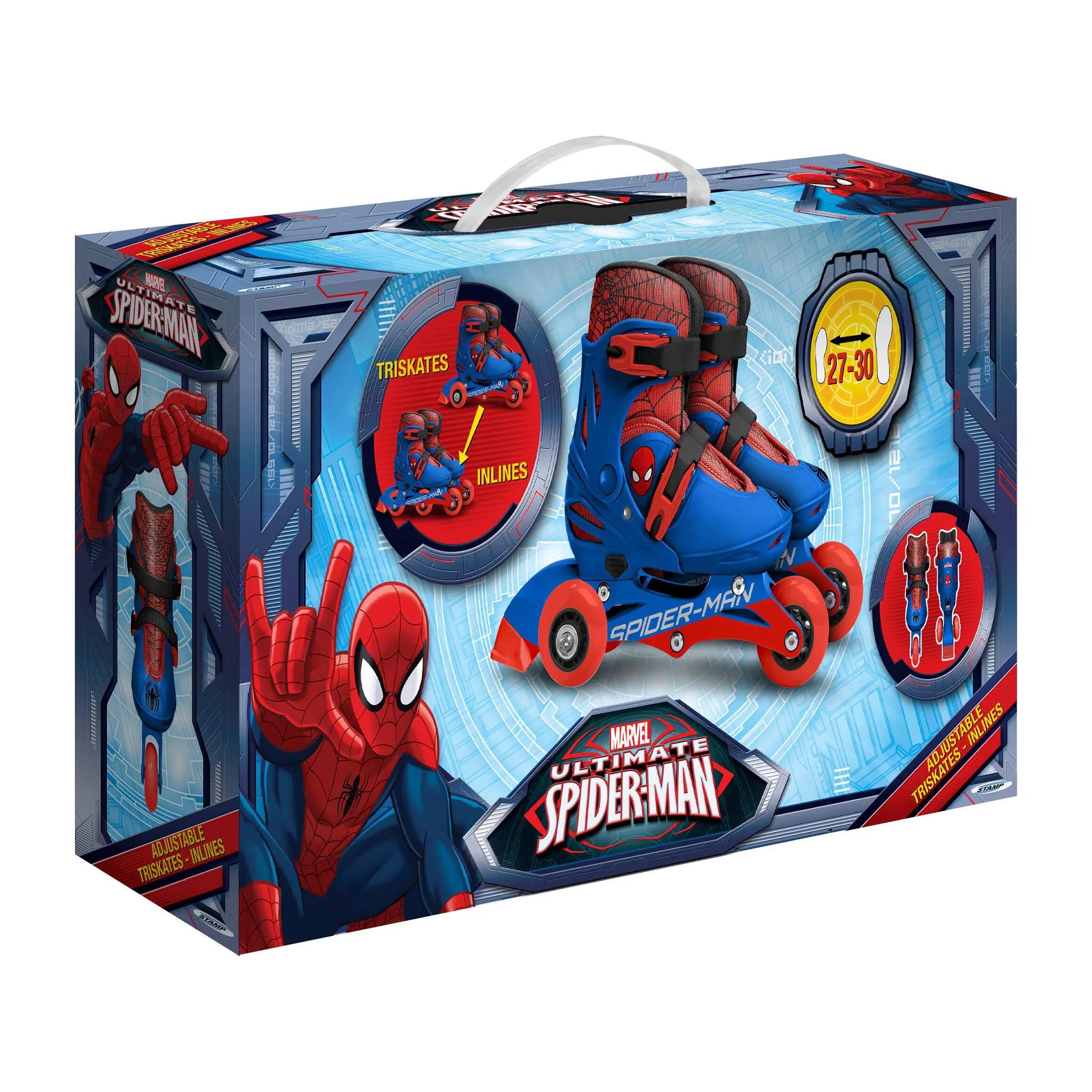 Kinder-Skates mit 3 Rollen Spider-Man EU 27-30 Blau 3/4
