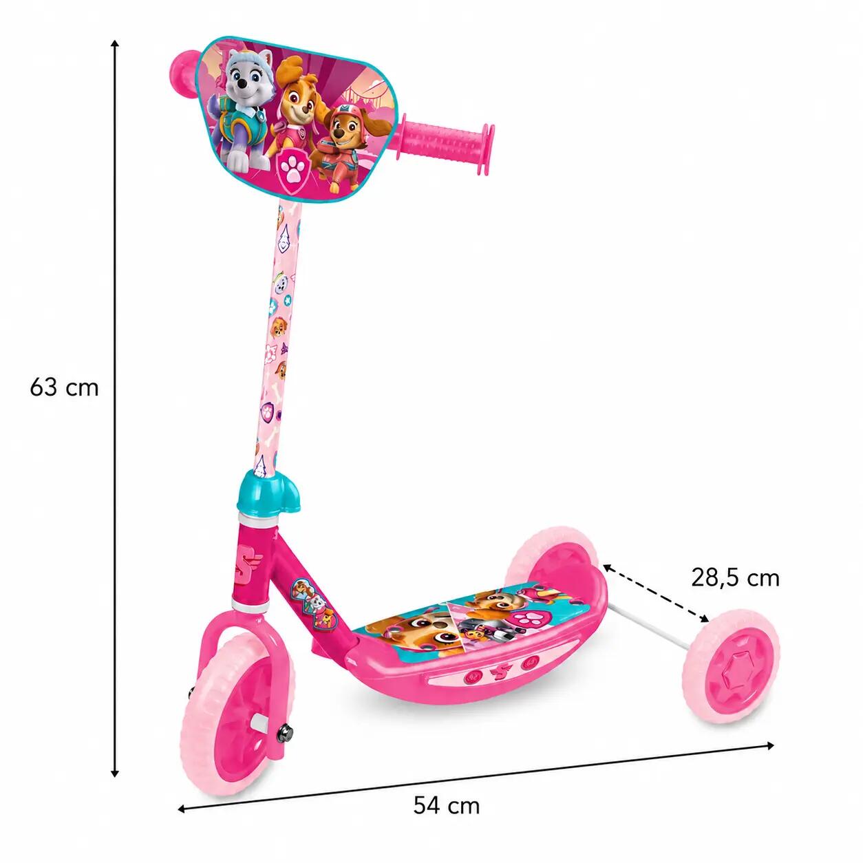 Patinete Skye & Everest Rosa Infantil para Niñas 3 Ruedas +3 Años 2/3