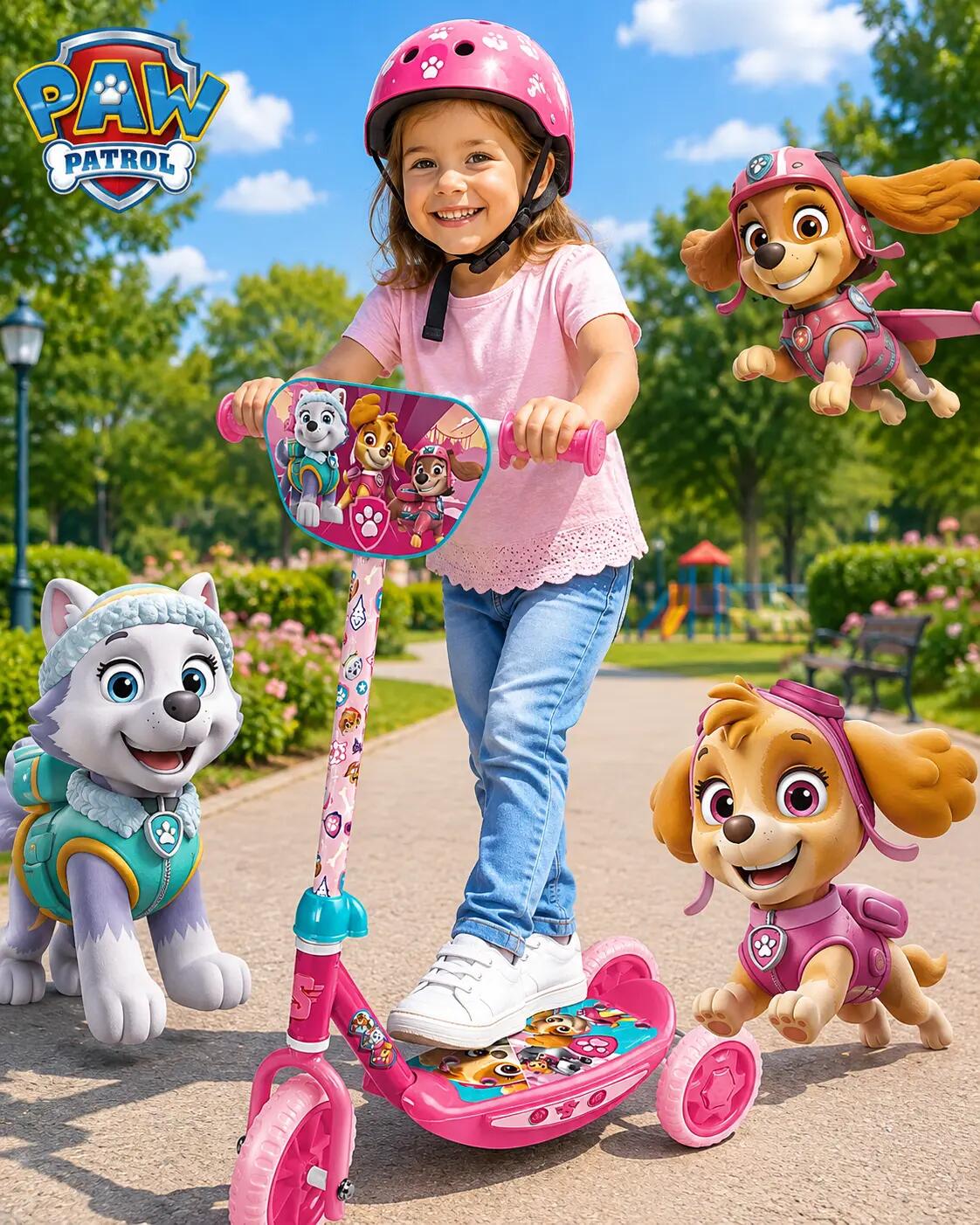 Patinete Skye & Everest Rosa Infantil para Niñas 3 Ruedas +3 Años 3/3