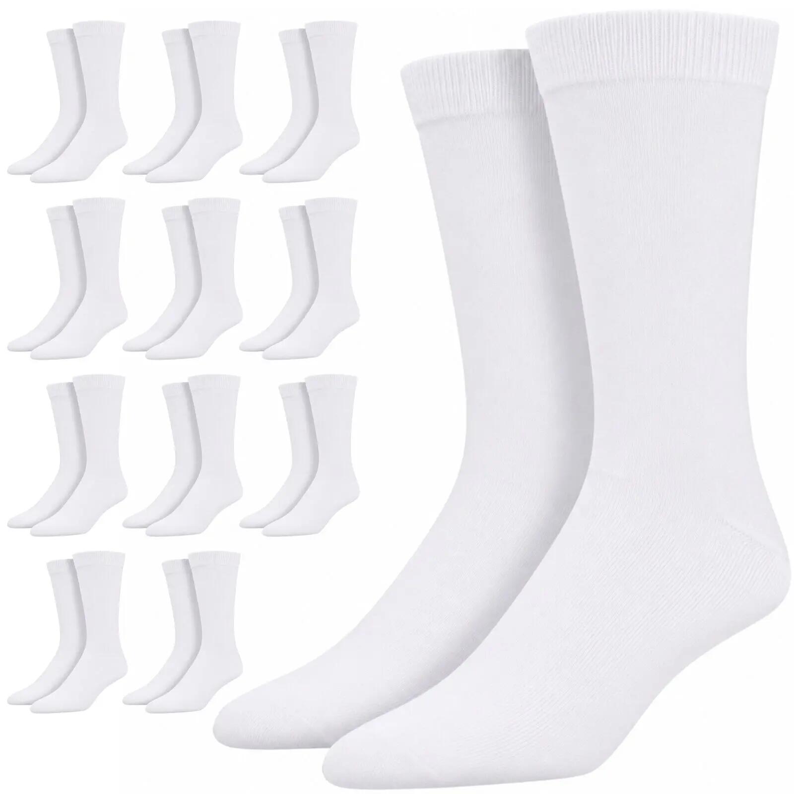 12 Pairs Bamboo Derived Loose Top Socks Diabetic Comfort Circulation - White - 1