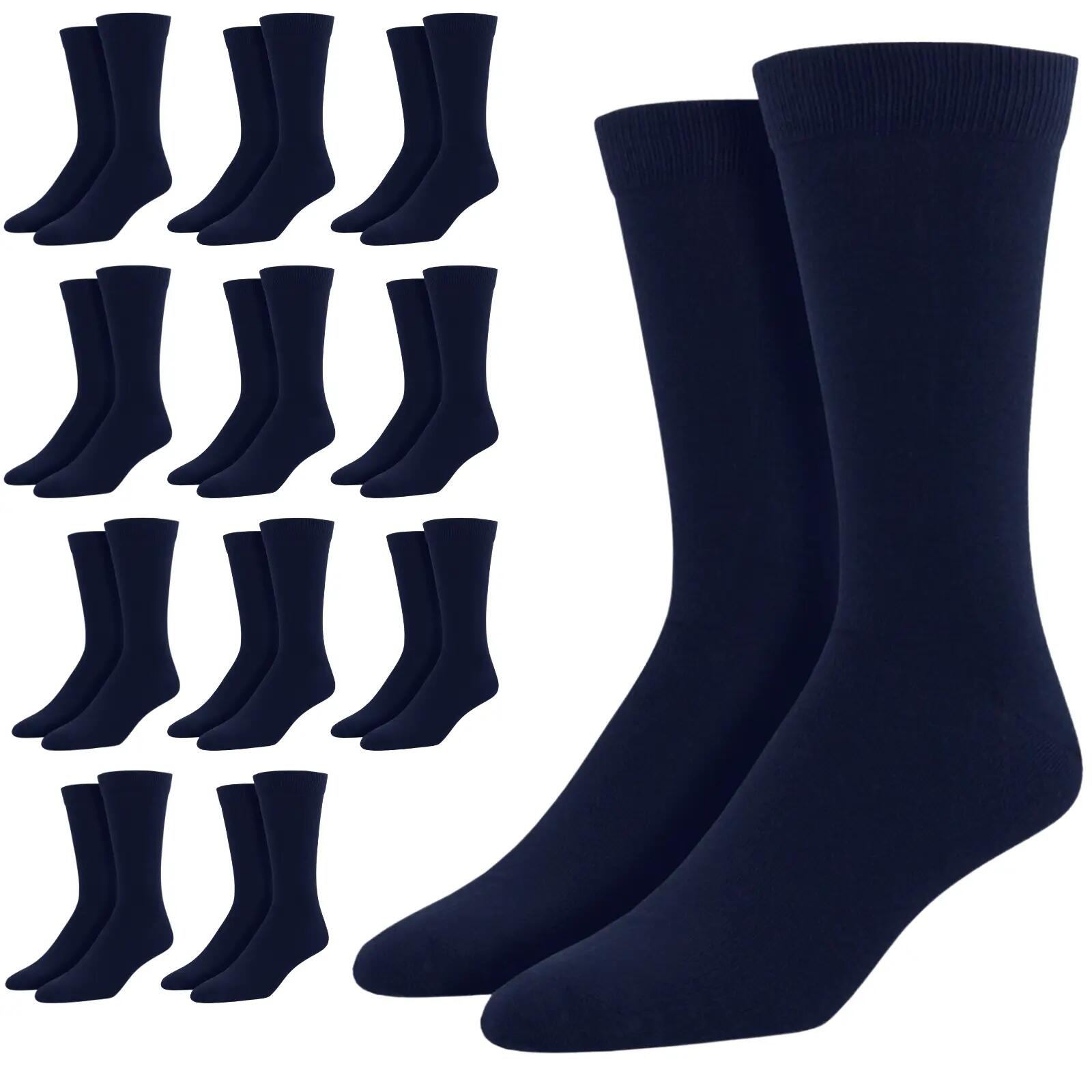12 Pairs Bamboo Derived Loose Top Socks Diabetic Comfort Circulation - Navy - 11