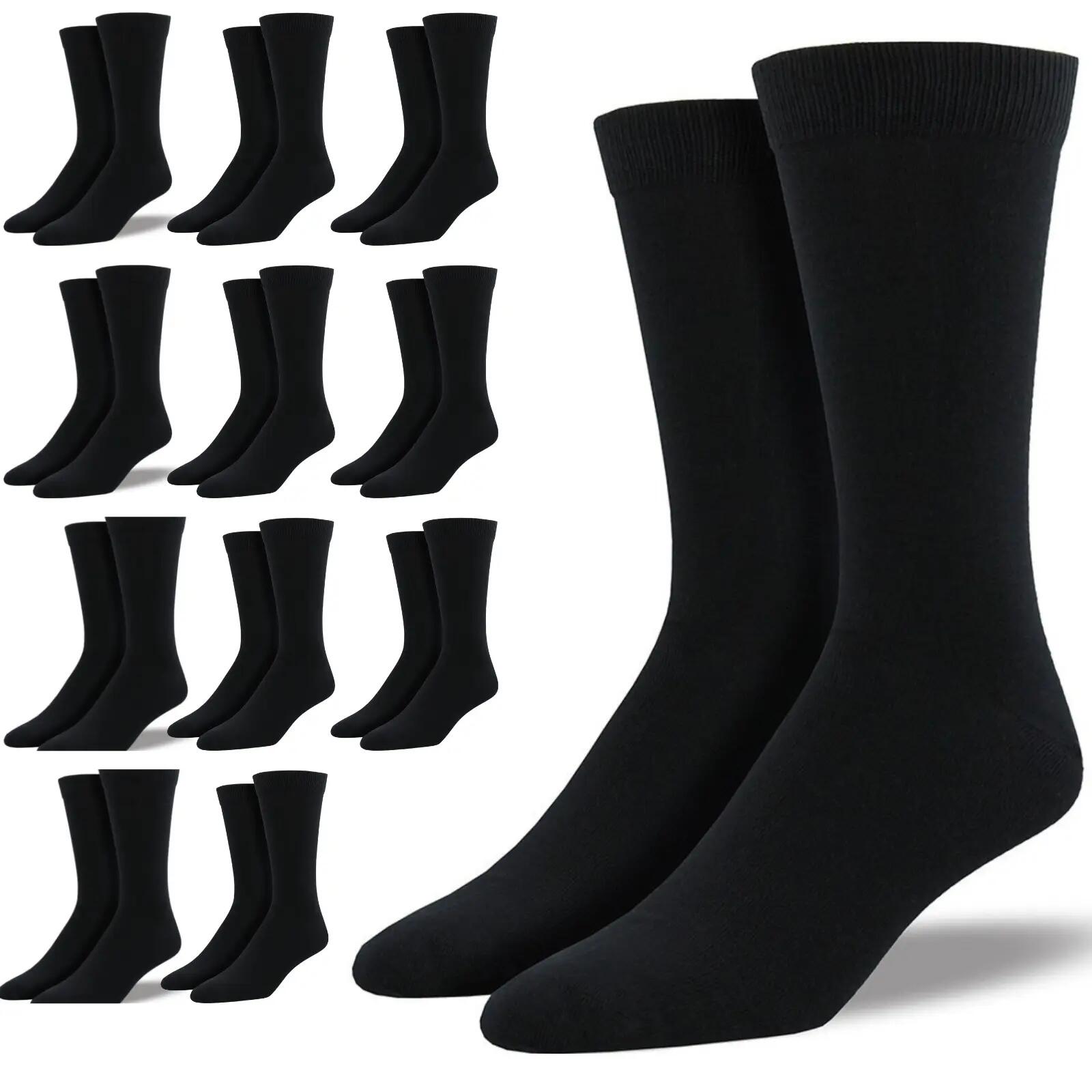 12 Pairs Bamboo Derived Loose Top Socks Diabetic Comfort Circulation - Black - 7