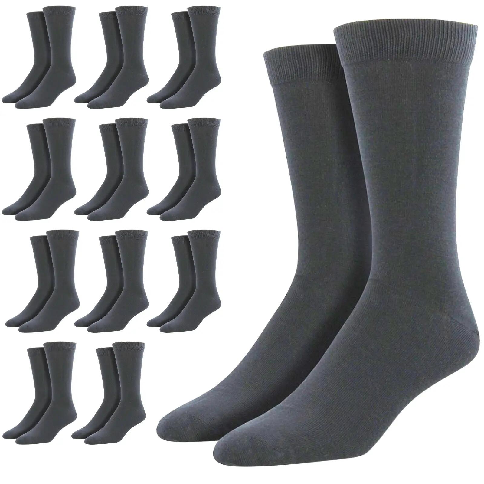 12 Pairs Bamboo Derived Loose Top Socks Diabetic Comfort Circulation - Grey - 7-