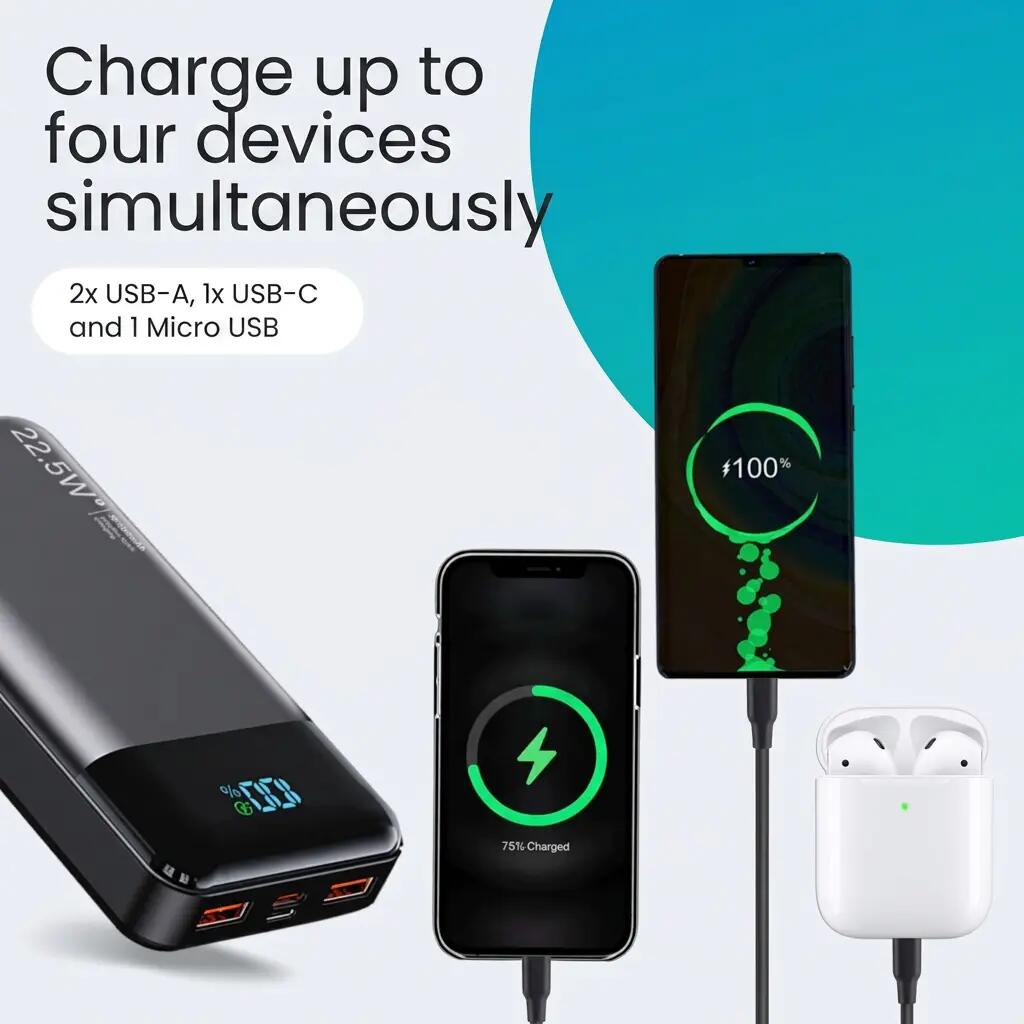 Powerbank 30000 mAh 22,5 W USB-C USB-A inkl. USB-C-Kabel 4/14