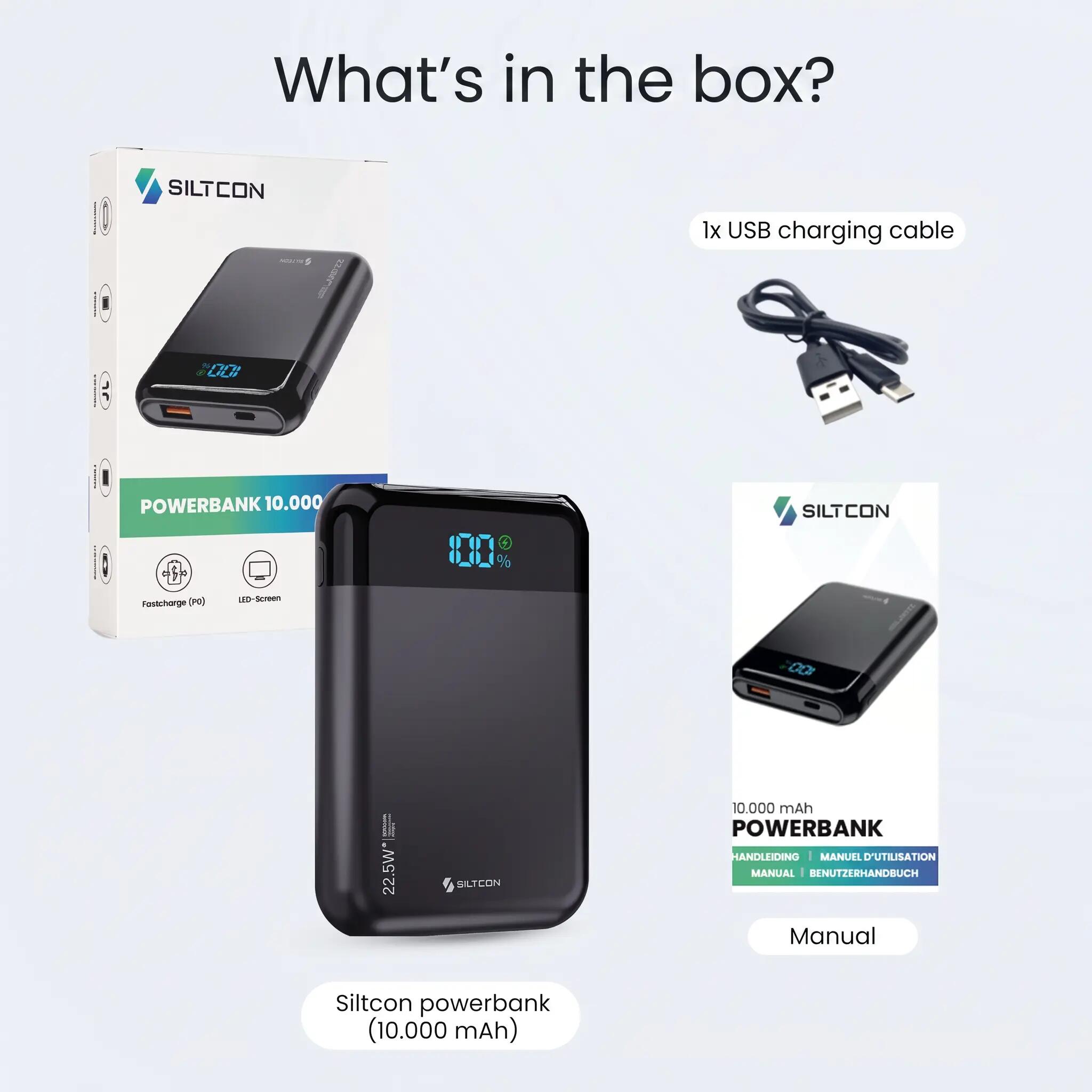 Powerbank 10000 mAh 22,5 W USB-C USB-A schwarz 5/14