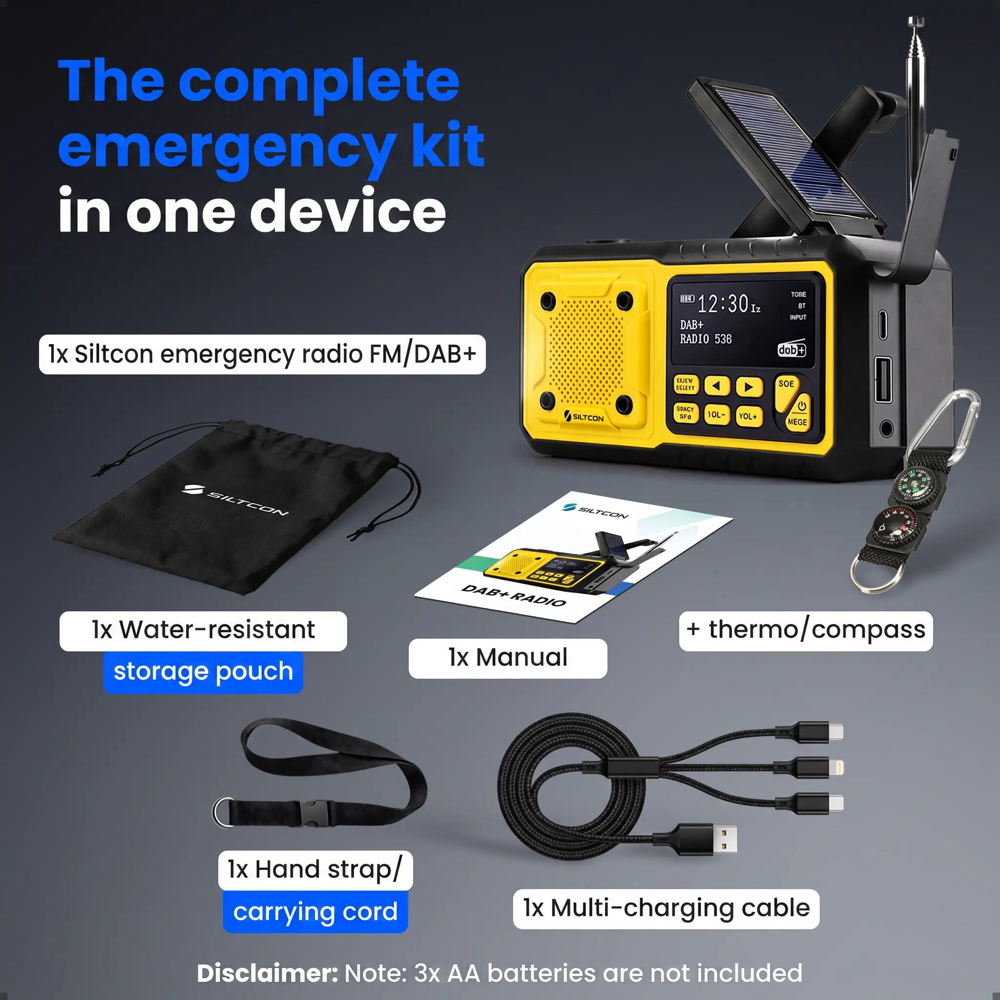 Noodradio DAB+/FM solar 5000 mAh Bluetooth SOS 9/14
