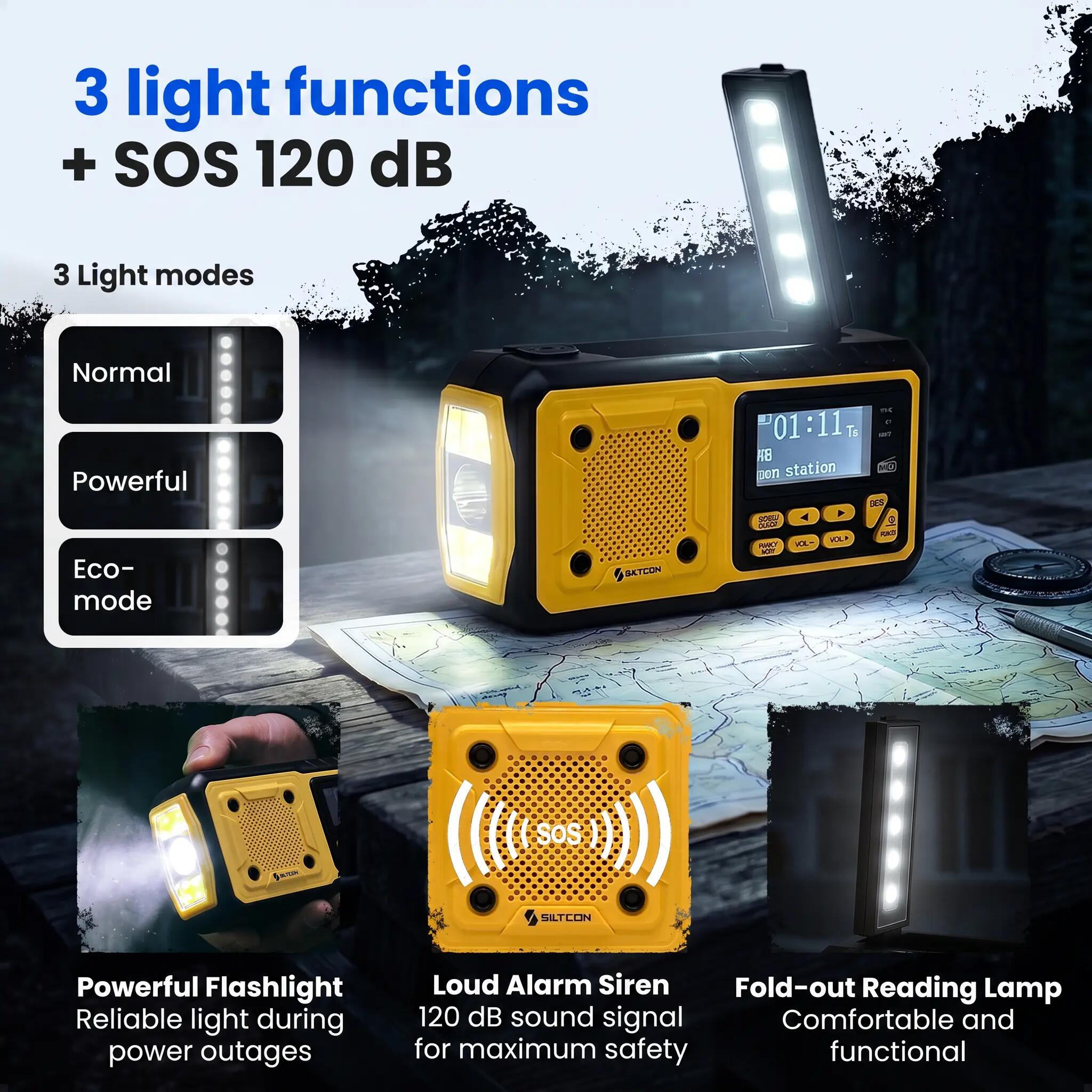 Noodradio DAB+/FM solar 5000 mAh Bluetooth SOS 6/14