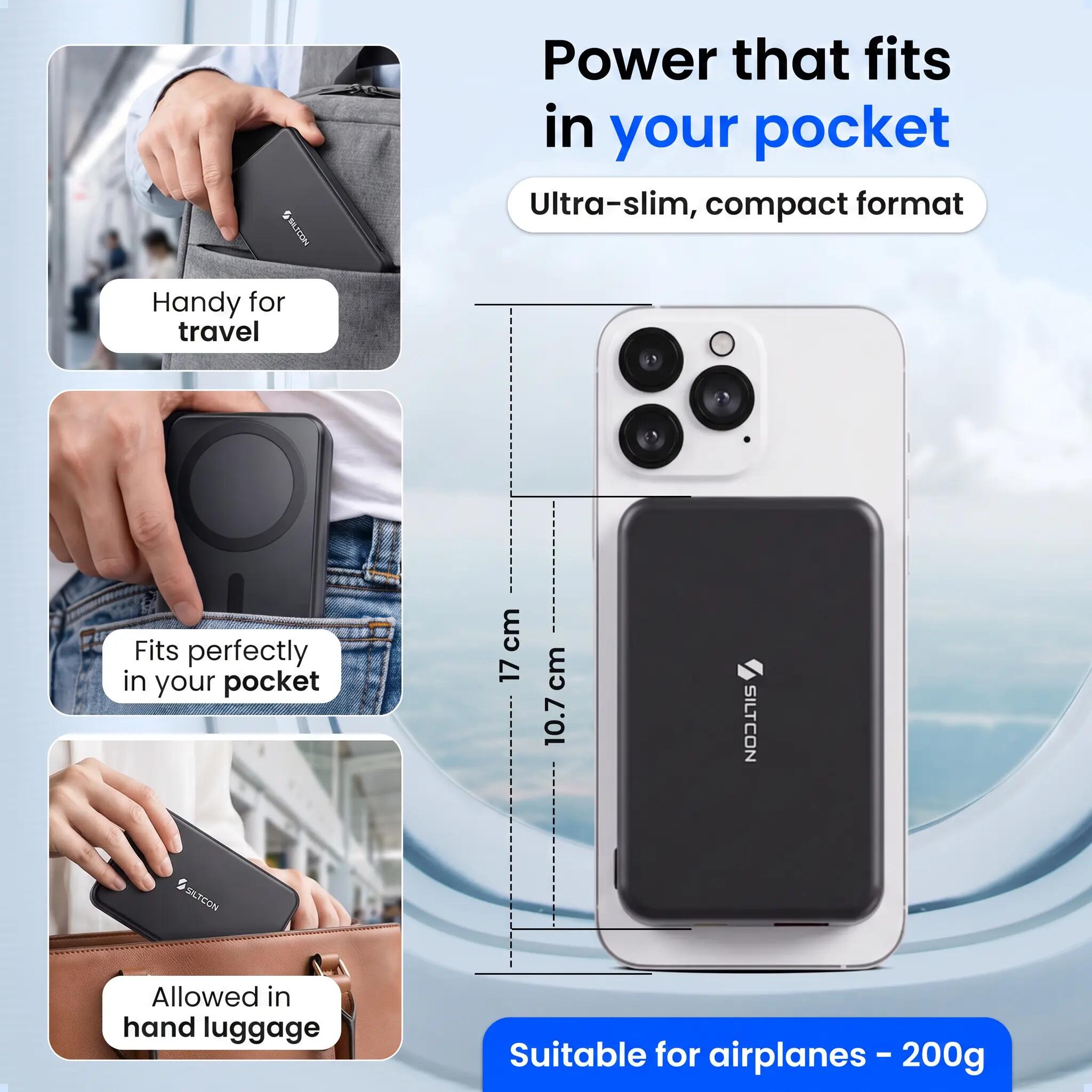 Powerbank 10000 mAh magnetisch 15 W draadloos 22,5 W USB-C 7/15