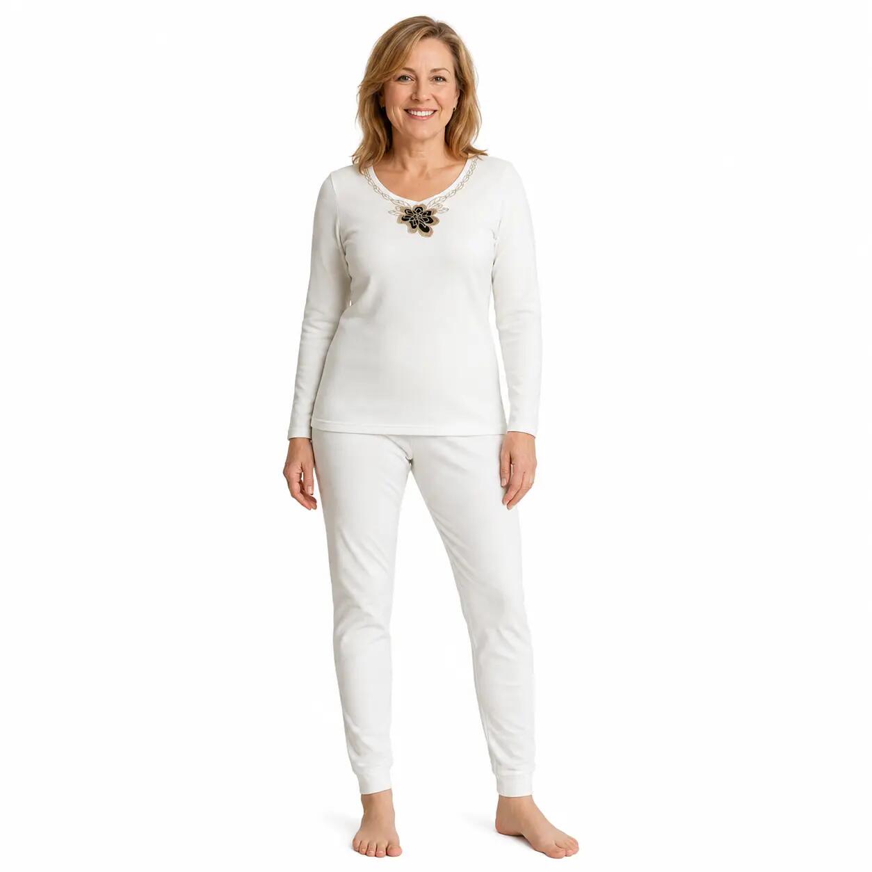 2pcs Set Womens Merino Wool Blend Pants & Top Underwear Leggings Thermal Thermal