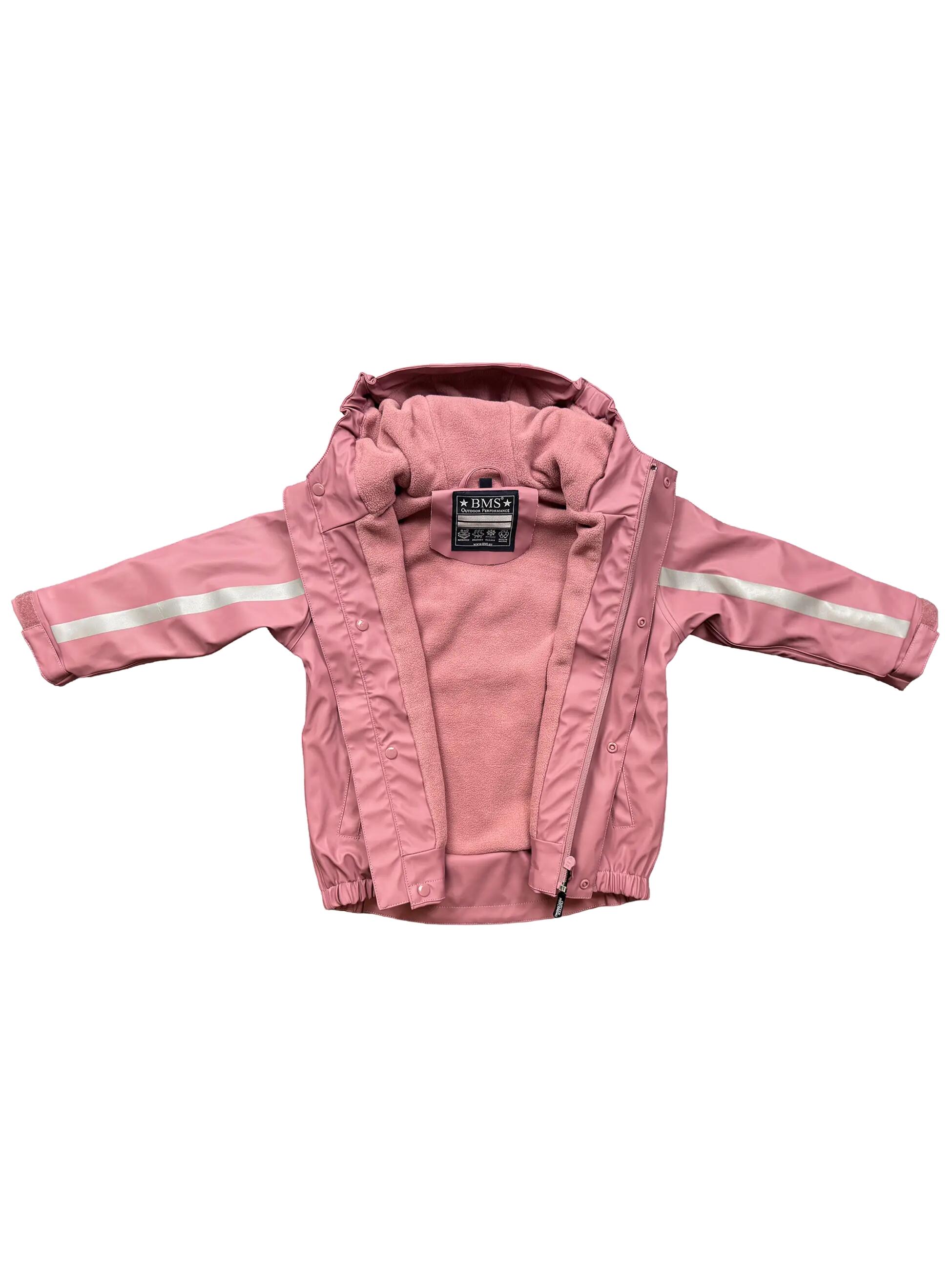 BMS gefütterte Regenjacke für Kinder mit Fleece 3/6