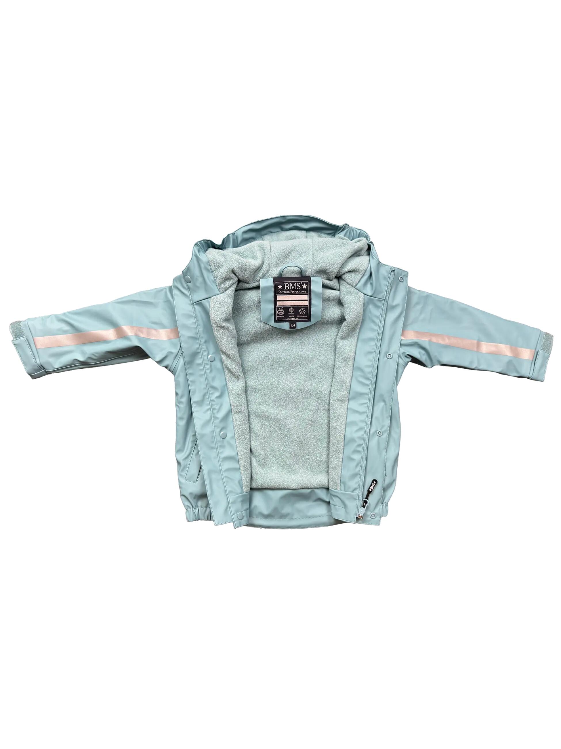 BMS gefütterte Regenjacke für Kinder mit Fleece 3/6