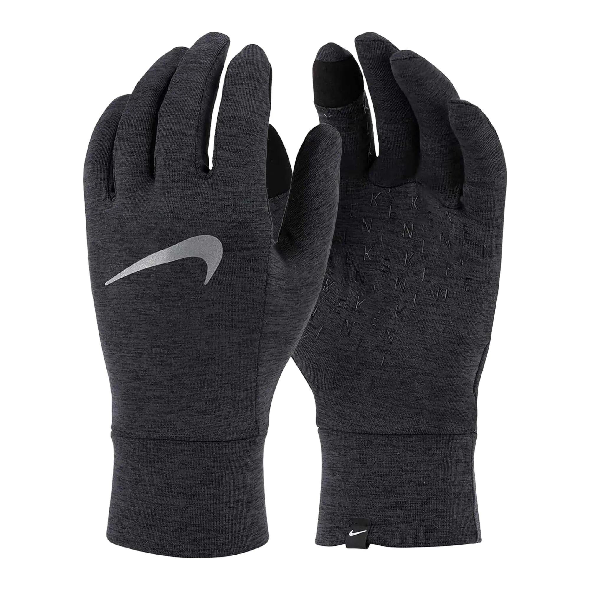 Heren Fleece Hardloophandschoenen (Zwart/Zilver Marl) 3/4