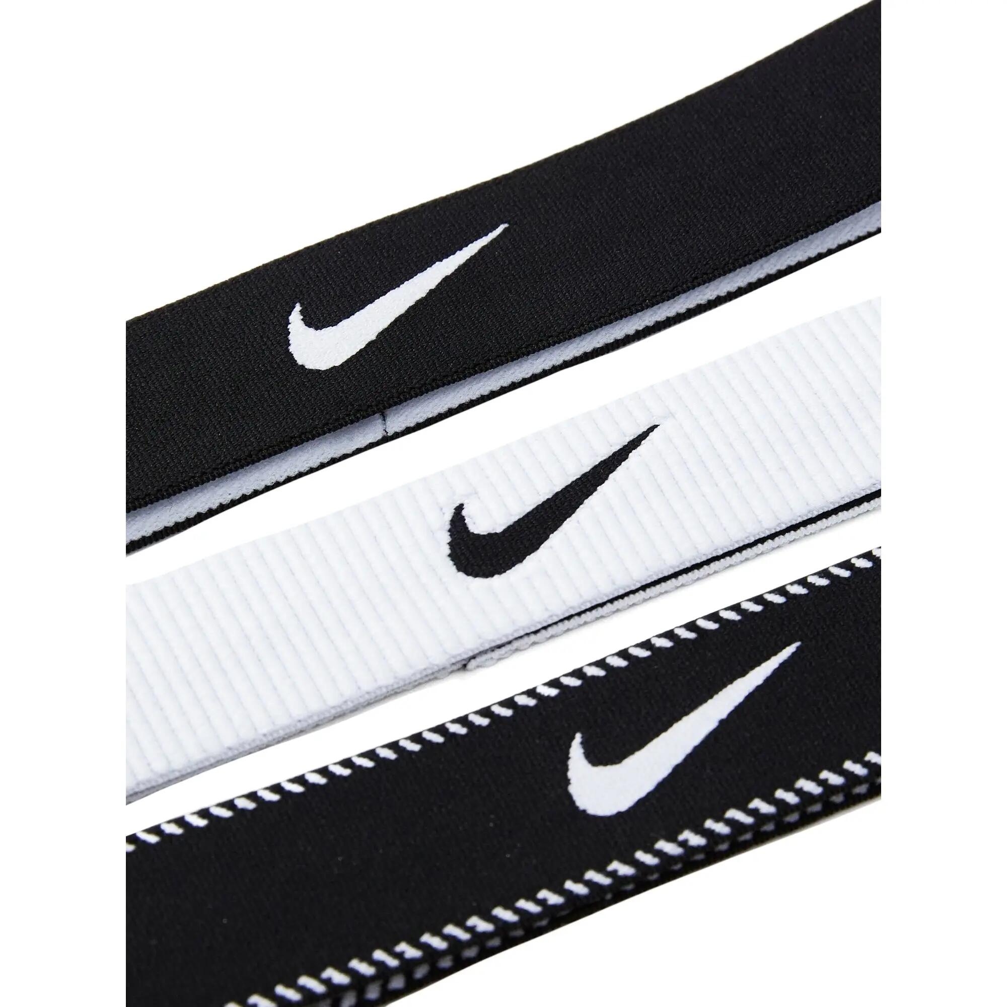 Fascia Per Capelli Fascia Larga Misura Confezione 3 Nike Classic Bianco Nero 4/4