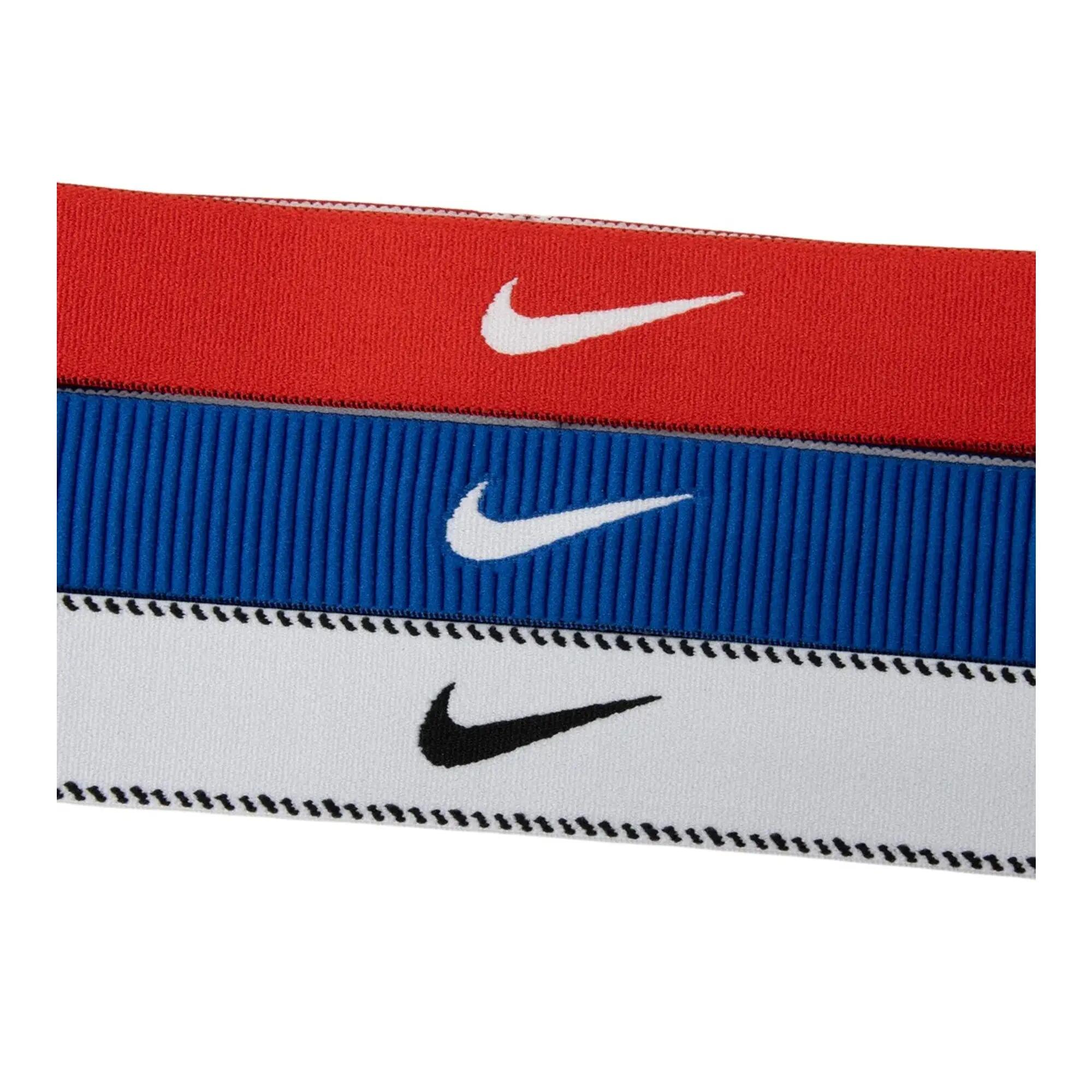 Fascia Per Capelli Fascia Larga Misura Confezione 3 Nike Classic Rosso Blu 2/4