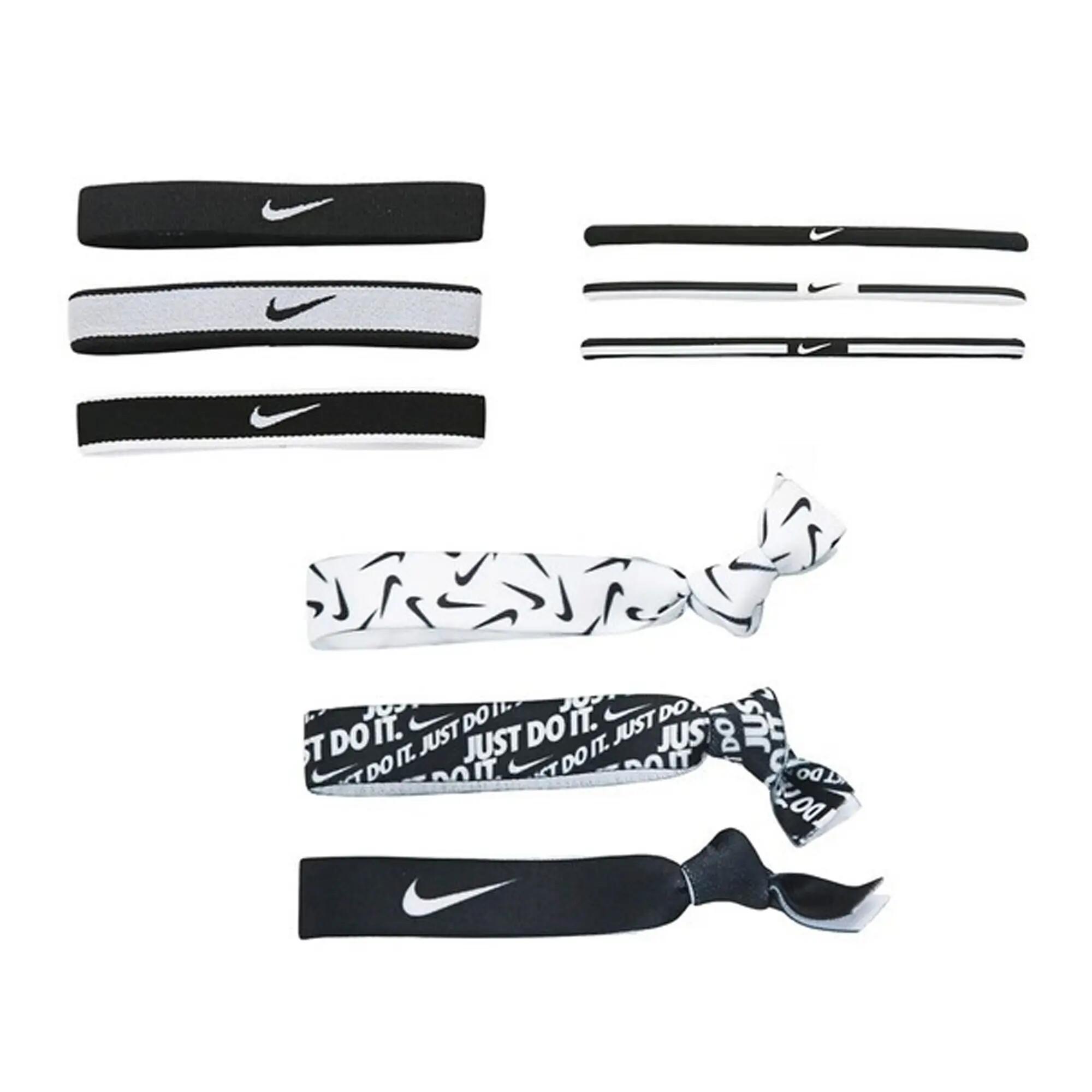 Cinta para el Pelo para Adultos Unisex Pack de 9 Negro, Blanco 2/4