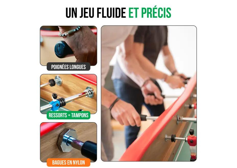 Baby foot de bar en bois foncé 8/15