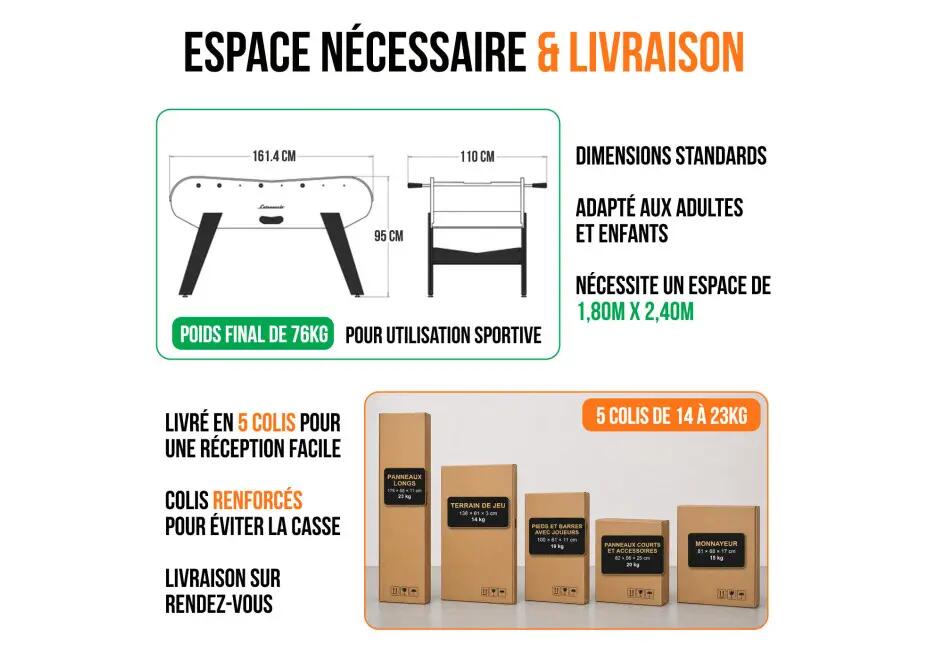Baby foot de bar en bois foncé 5/15