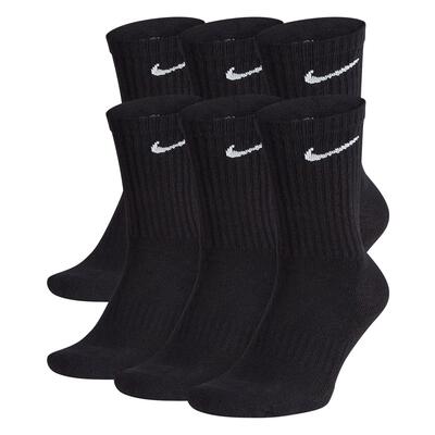 Uniseks adult everyday gewatteerde sokken (set van 6) (zwart)
