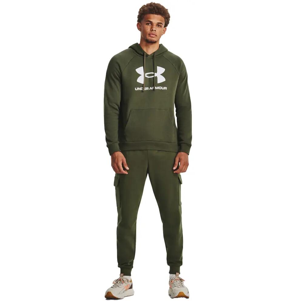 Felpa Con Cappuccio Logo Uomo Under Armour Verde 4/6