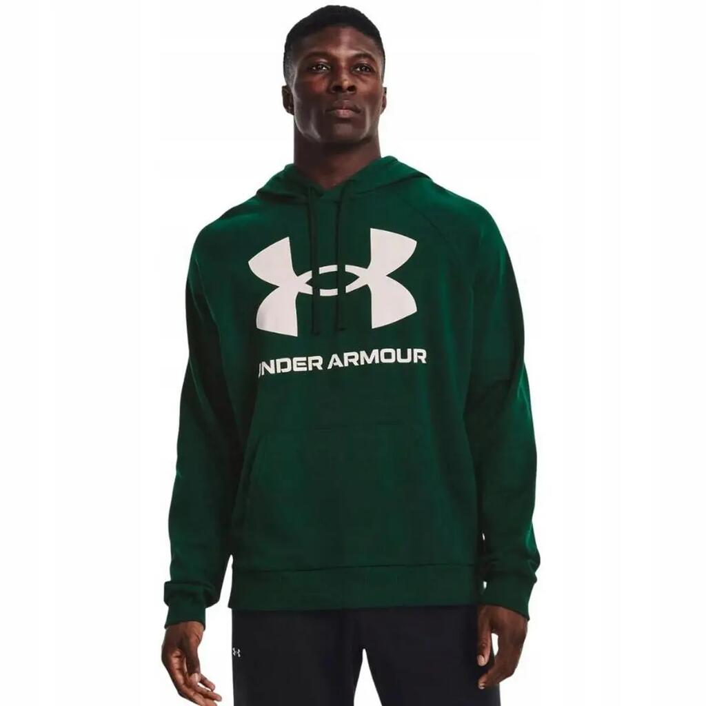 Mens Rival Big Logo Fleece Training Hoodie (Dark Green)