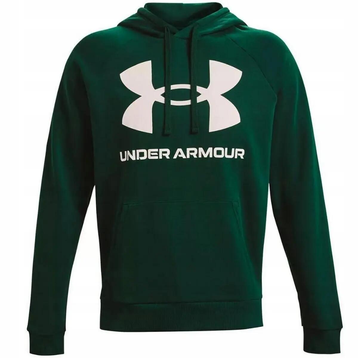 Sweat À Capuche Entraînement Style Gros Logo RIVAL Homme (Vert Foncé) 2/6