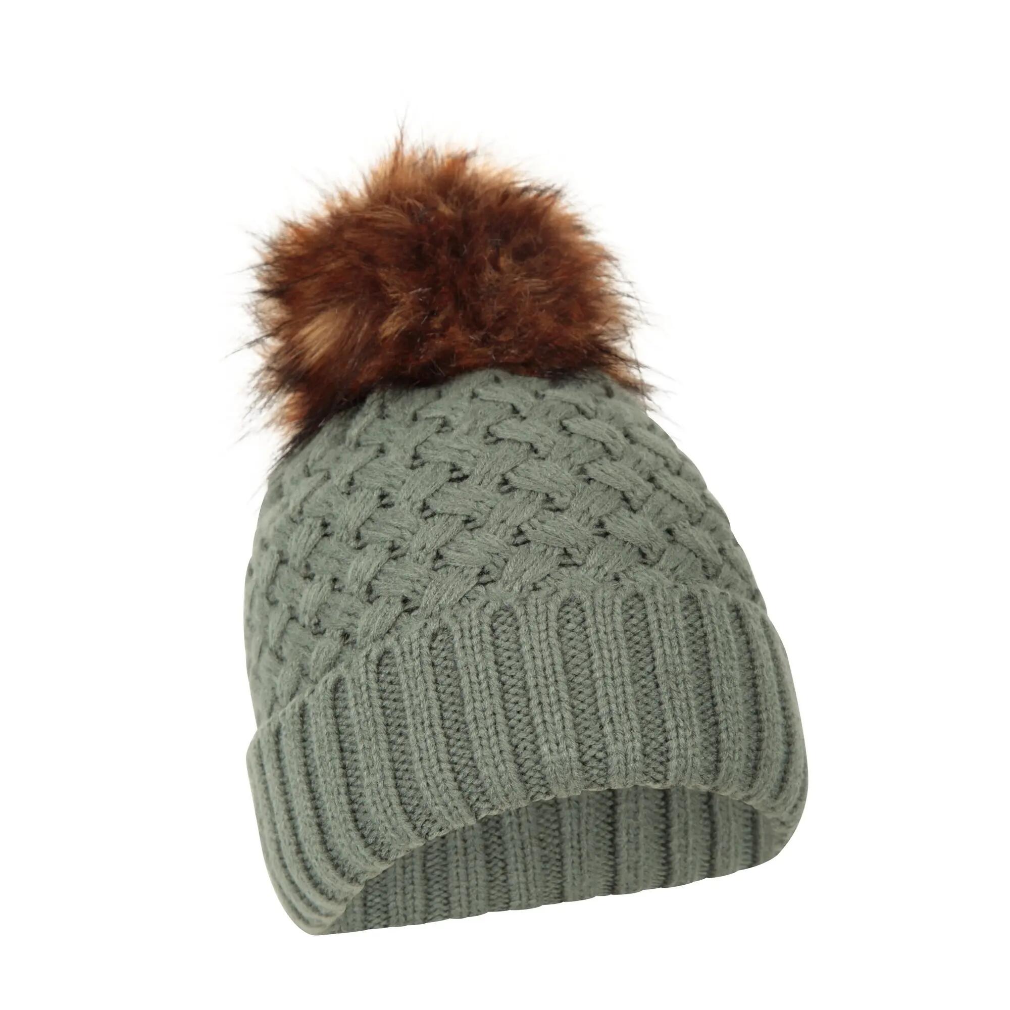 Cappello A Cuffia Pom Pom Foderato Di Borg Donna Mountain Warehouse Lisbon Verde 5/5