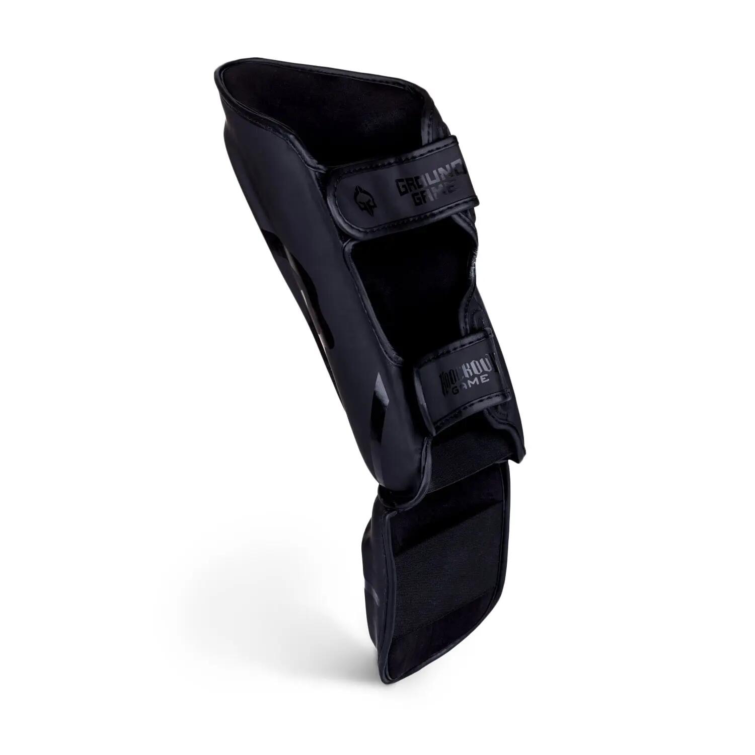 Ochrniacze na piszczele do sportów walki Ground Game Stripe Black 3/5