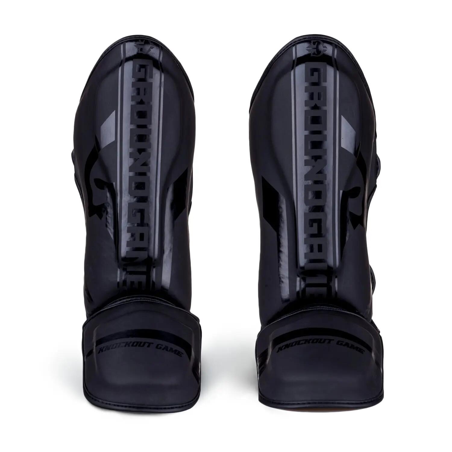 Ochrniacze na piszczele do sportów walki Ground Game Stripe Black 2/5