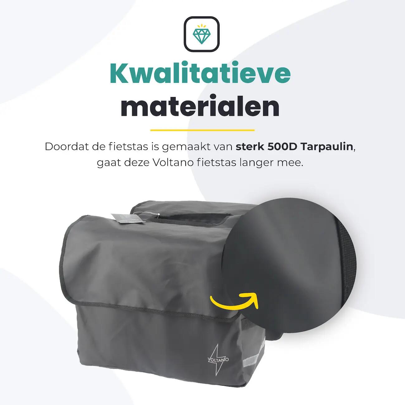 Voltano Luxe Dubbele Fietstas XL - Zwart - 44 Liter - 100% Waterdicht 7/7