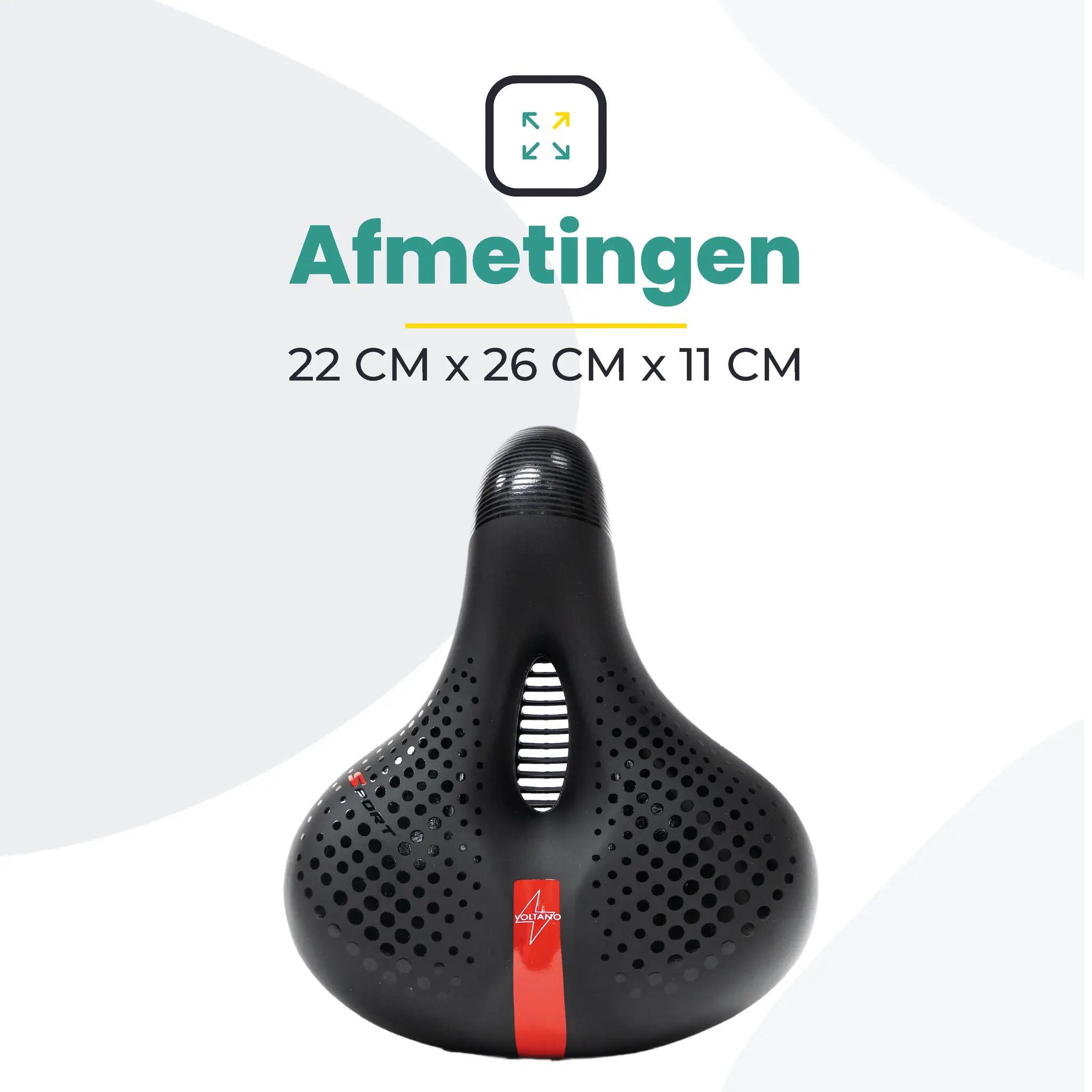 Voltano Gel Flow Fietszadel - Met Uitsparing - Zwart / Rood - Unisex 7/7