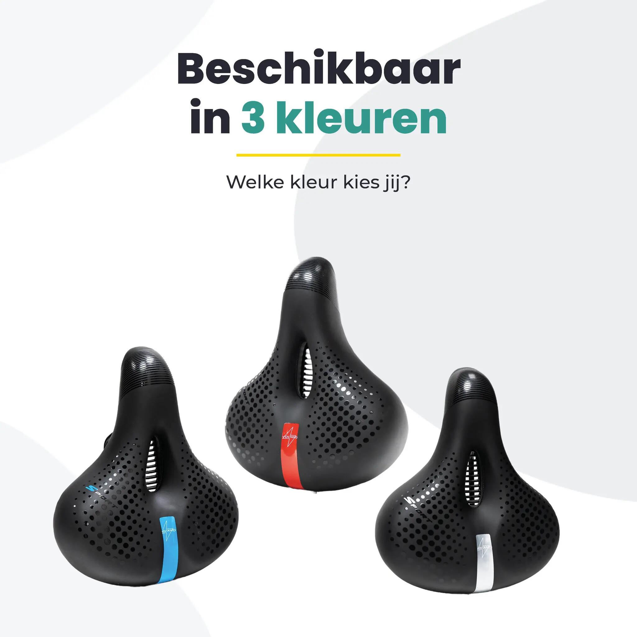 Voltano Gel Flow Fietszadel - Met Uitsparing - Zwart / Rood - Unisex 4/7