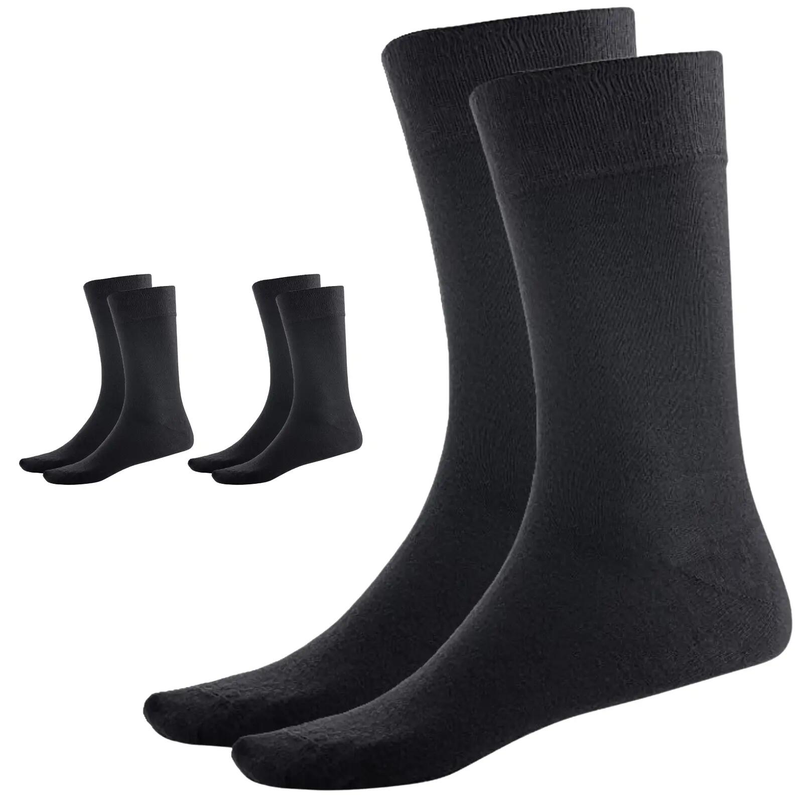 3 Pairs BAMBOO SOCKS Crew Natural Eco Healthy Enviro Unisex Work Business - Blac